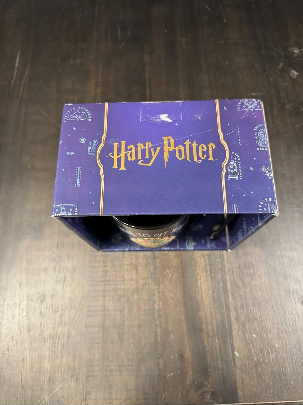 Rae Dunn Harry Potter Hogwarts Crest Mug with Wand Spoon Sorting Hat